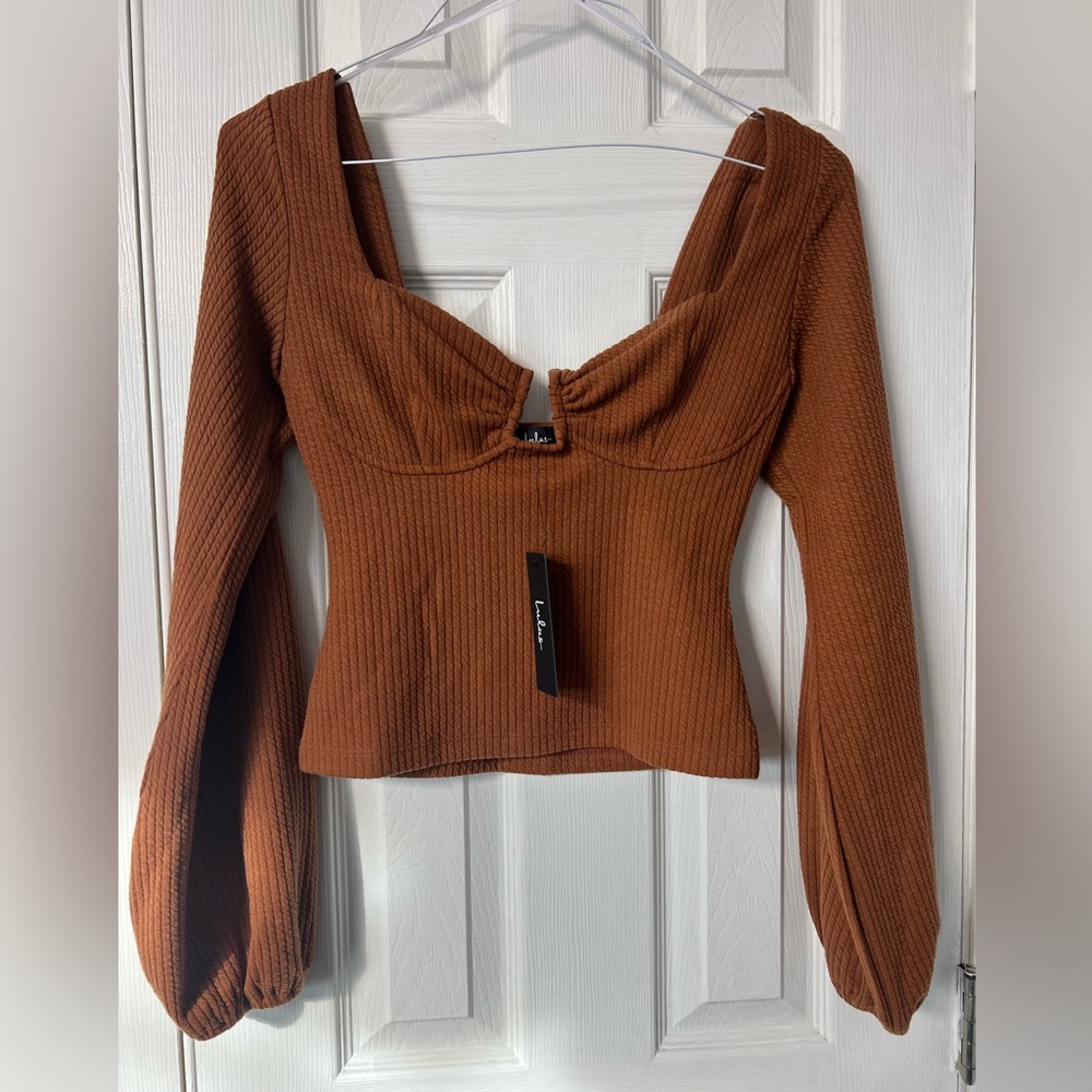 Lulus Brown Ribbed Women's Top